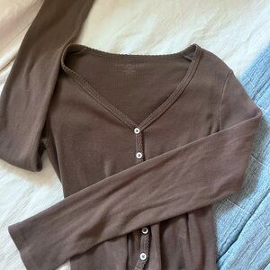 brandy melville brown women’s cardigan